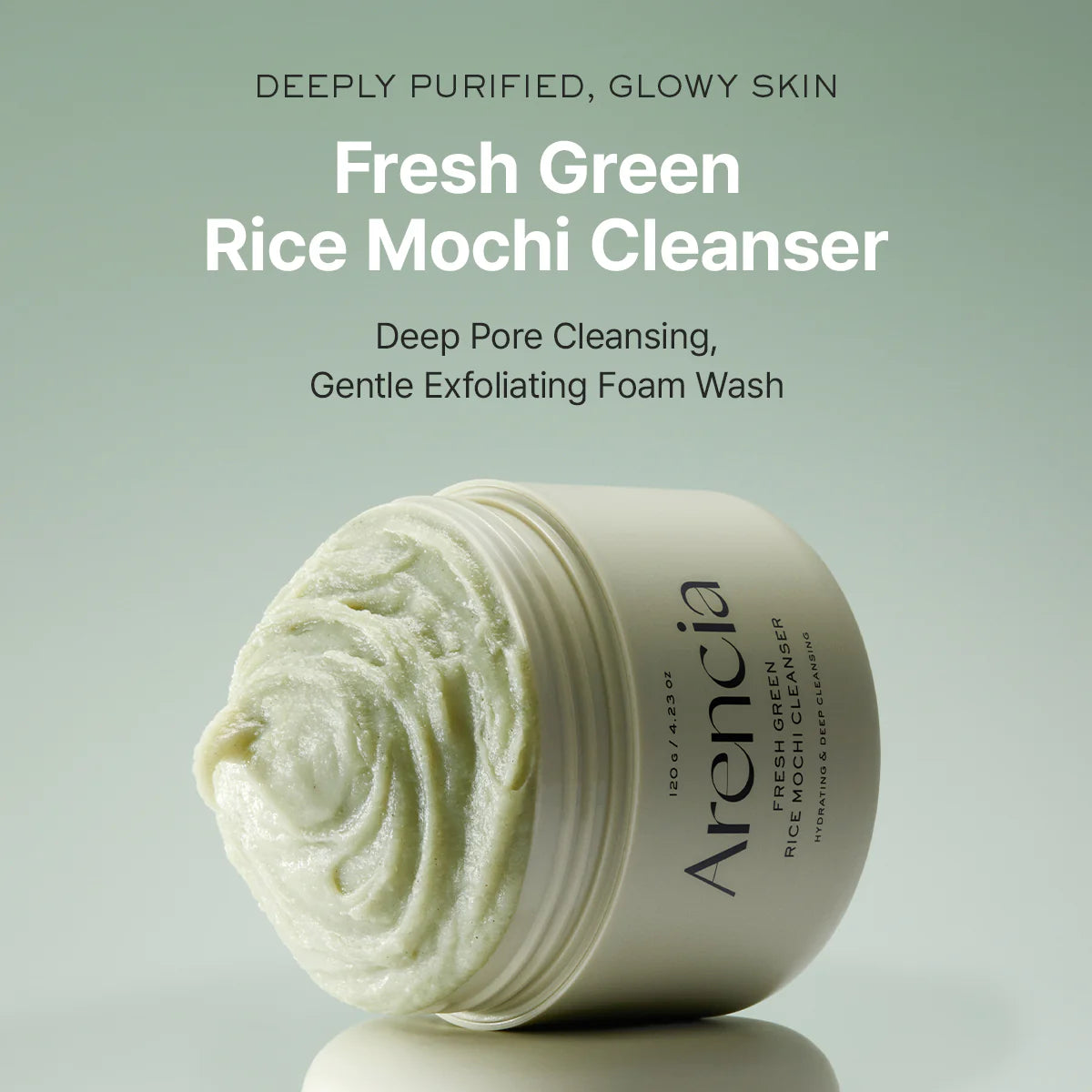 Arencia Fresh Green Rice Mochi Cleanser, 120g