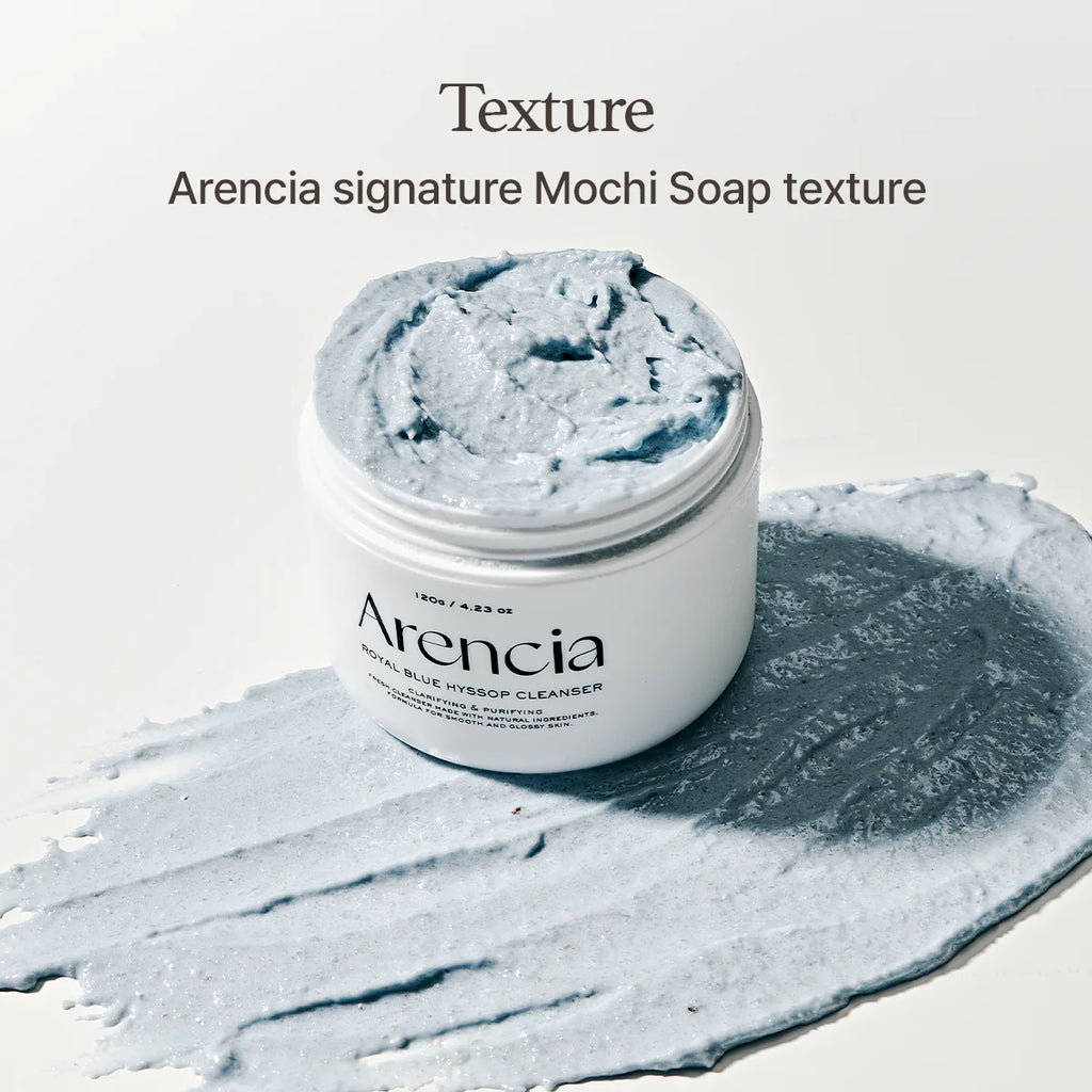 Arencia Fresh Blue Hyssop Rice Mochi Cleanser, 120g