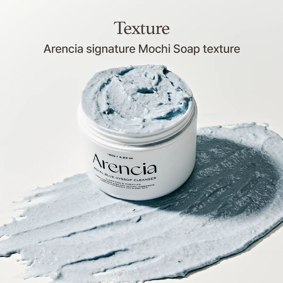 Arencia Fresh Blue Hyssop Rice Mochi Cleanser, 120g