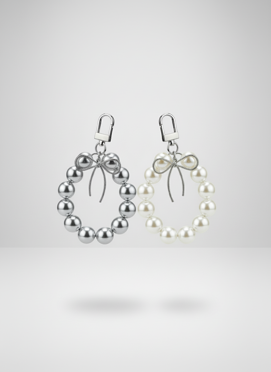 Both Trendy Pearl Charms with White Background