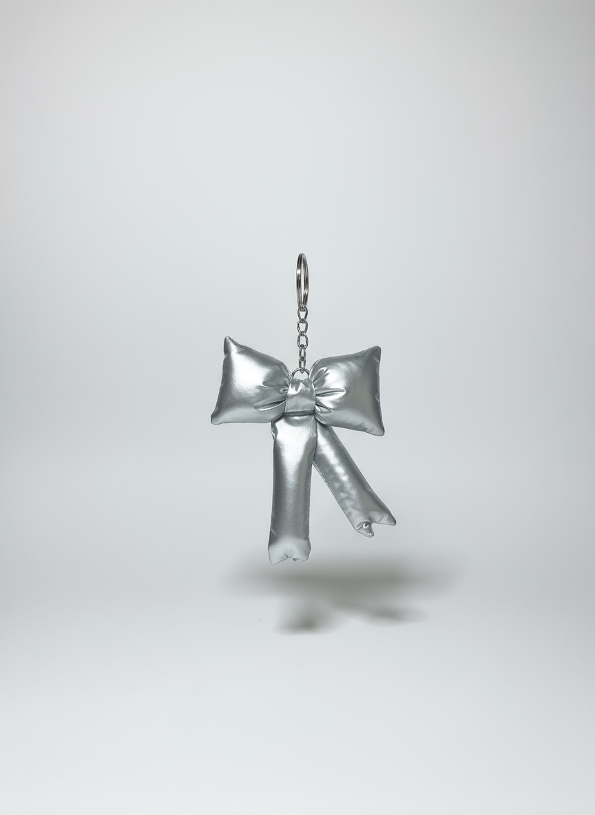 Silver Trendy Bow Charm