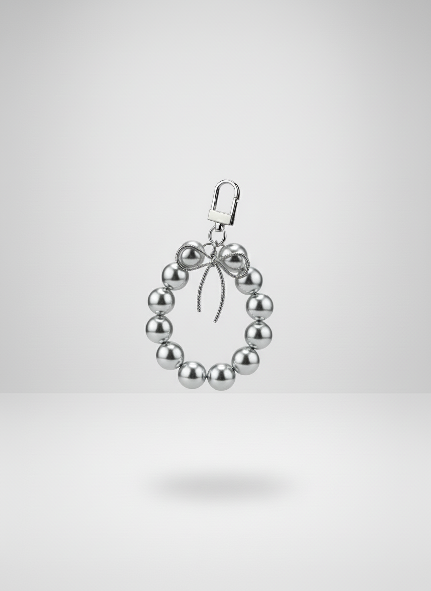 Silver Trendy Pearl Charm