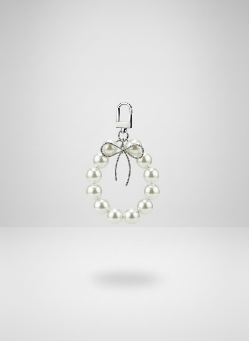White Trendy Pearl Charm